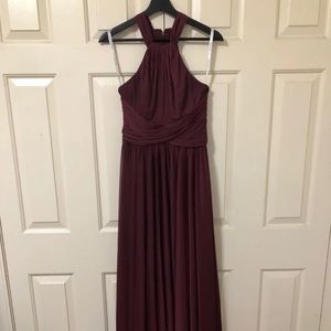 david’s bridal wine bridesmaid dress